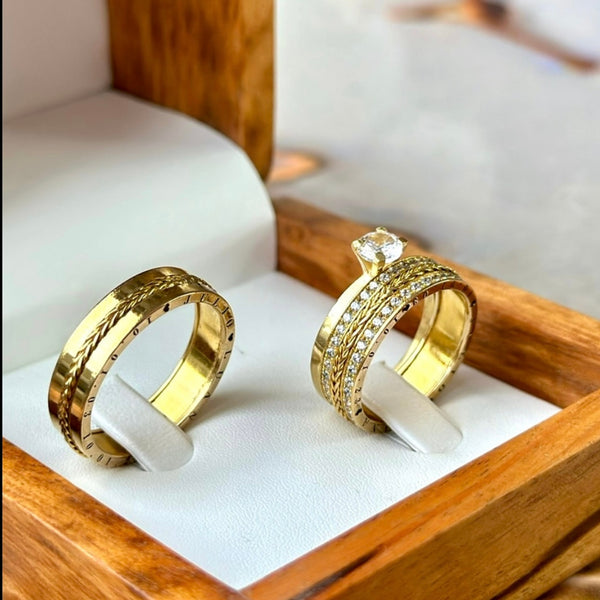 Alianças de casamento em Ouro 18k - Modelo Suspiro - Cód. 1024 - Imagem 3