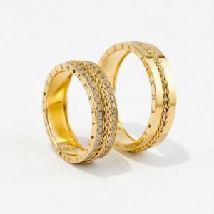 Alianças de casamento em Ouro 18k - Modelo Suspiro - Cód. 1024