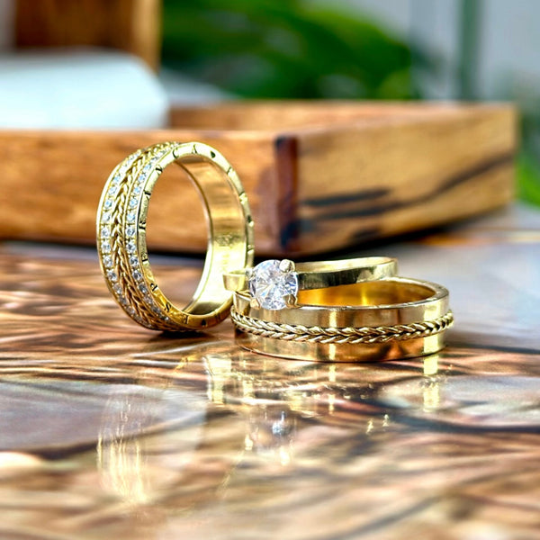 Alianças de casamento em Ouro 18k - Modelo Suspiro - Cód. 1024 - Imagem 2
