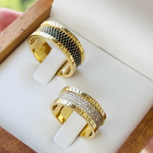 Alianças de casamento em Ouro 18k - Modelo Voto de Ouro - Cód. 1025 - Imagem 3