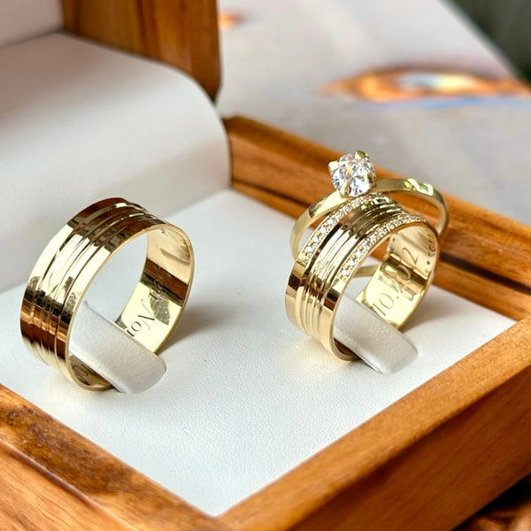 Alianças de casamento em Ouro 18k - Modelo Eternidade 7 Milímetros - Cód. 1045 - Imagem 3