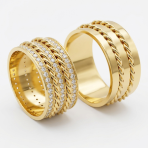 Alianças de casamento em Ouro 18k - Modelo Destino - Cód. 1012