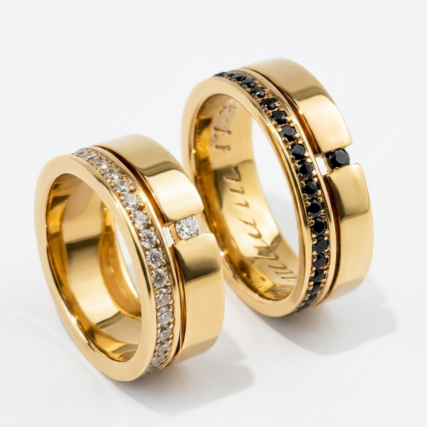 Alianças de casamento em Ouro 18k - Modelo Alvorecer - Cód. 1009