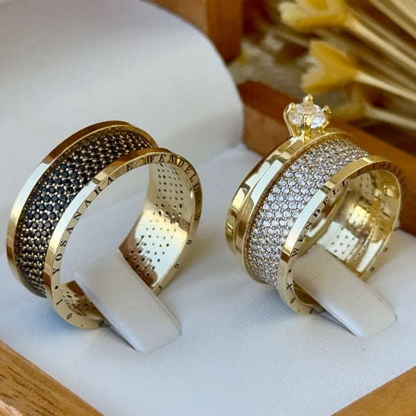Alianças de casamento em Ouro 18k - Modelo Nosso Caminho - Cód. 1017 - Imagem 5