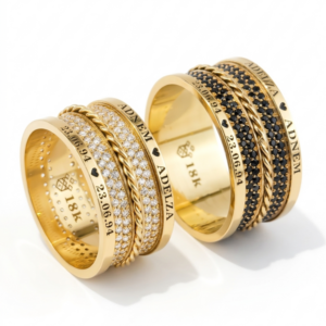 Alianças de casamento em Ouro 18k - Modelo Santorini - Cód. 1019