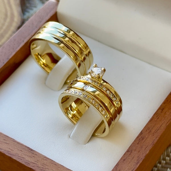 Alianças em Ouro 18k - Modelo Primeiro Encontro - Cód. 1006 - Imagem 3