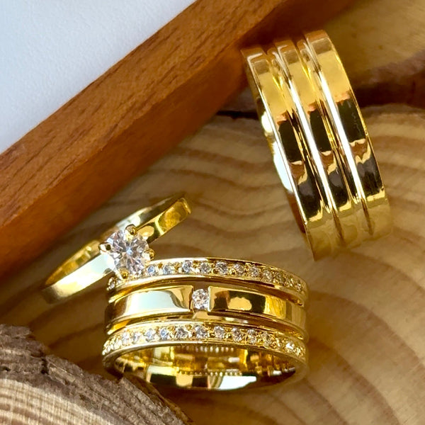 Alianças em Ouro 18k - Modelo Primeiro Encontro - Cód. 1006 - Imagem 2