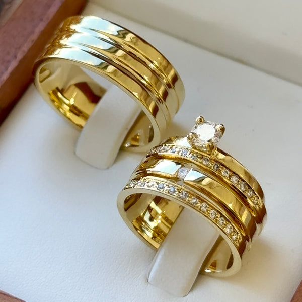 Alianças em Ouro 18k - Modelo Primeiro Encontro - Cód. 1006 - Imagem 4