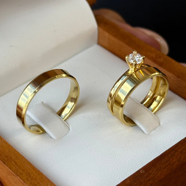 Alianças em Ouro 18k - Modelo Pedido de Ouro - Cód. 1042 - Imagem 2