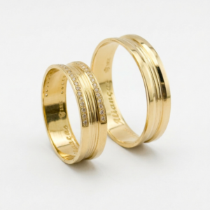 Alianças em Ouro 18k - Modelo Eternidade 5 Milímetros - Cód. 1033