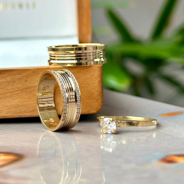 Alianças em Ouro 18k - Modelo Eternidade 6 Milímetros - Cód. 1043 - Imagem 5