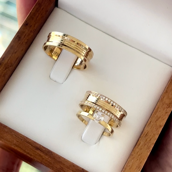 Alianças em Ouro 18k - Modelo Eternidade 6 Milímetros - Cód. 1043 - Imagem 3