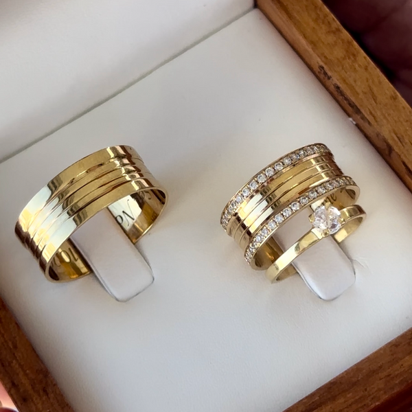 Alianças em Ouro 18k - Modelo Eternidade 8 Milímetros - Cód. 1031 - Imagem 4