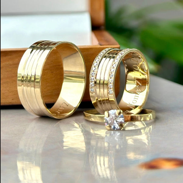 Alianças em Ouro 18k - Modelo Eternidade 8 Milímetros - Cód. 1031 - Imagem 2