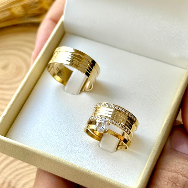 Alianças em Ouro 18k - Modelo Eternidade 8 Milímetros - Cód. 1031 - Imagem 3