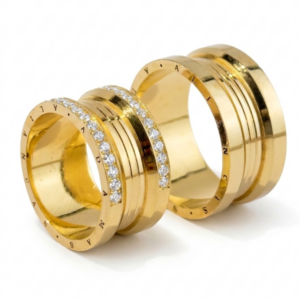 Alianças em Ouro 18k - Modelo Eternidade - Cód. 1084