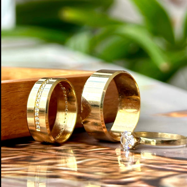 Alianças em Ouro 18k - Modelo Raízes - Cód. 1041 - Imagem 3