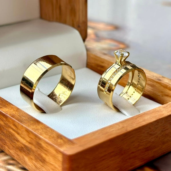 Alianças em Ouro 18k - Modelo Raízes - Cód. 1041 - Imagem 2