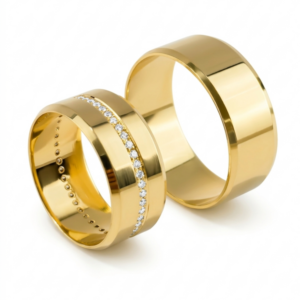 Alianças em Ouro 18k - Modelo Raízes - Cód. 1041