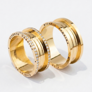 Alianças em Ouro 18k - Modelo Ouro Nobre - Cód. 1034