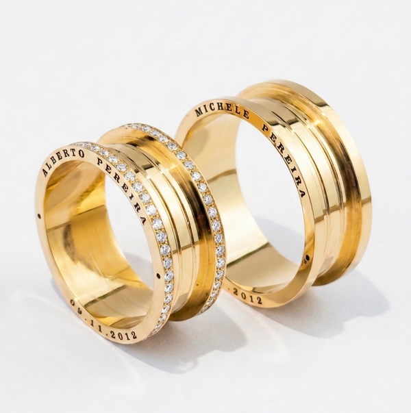 Alianças em Ouro 18k - Modelo Ouro Nobre - Cód. 1034