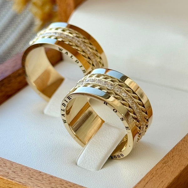 Alianças em Ouro 18k - Modelo Trancoso - Cód. 1020 - Imagem 5
