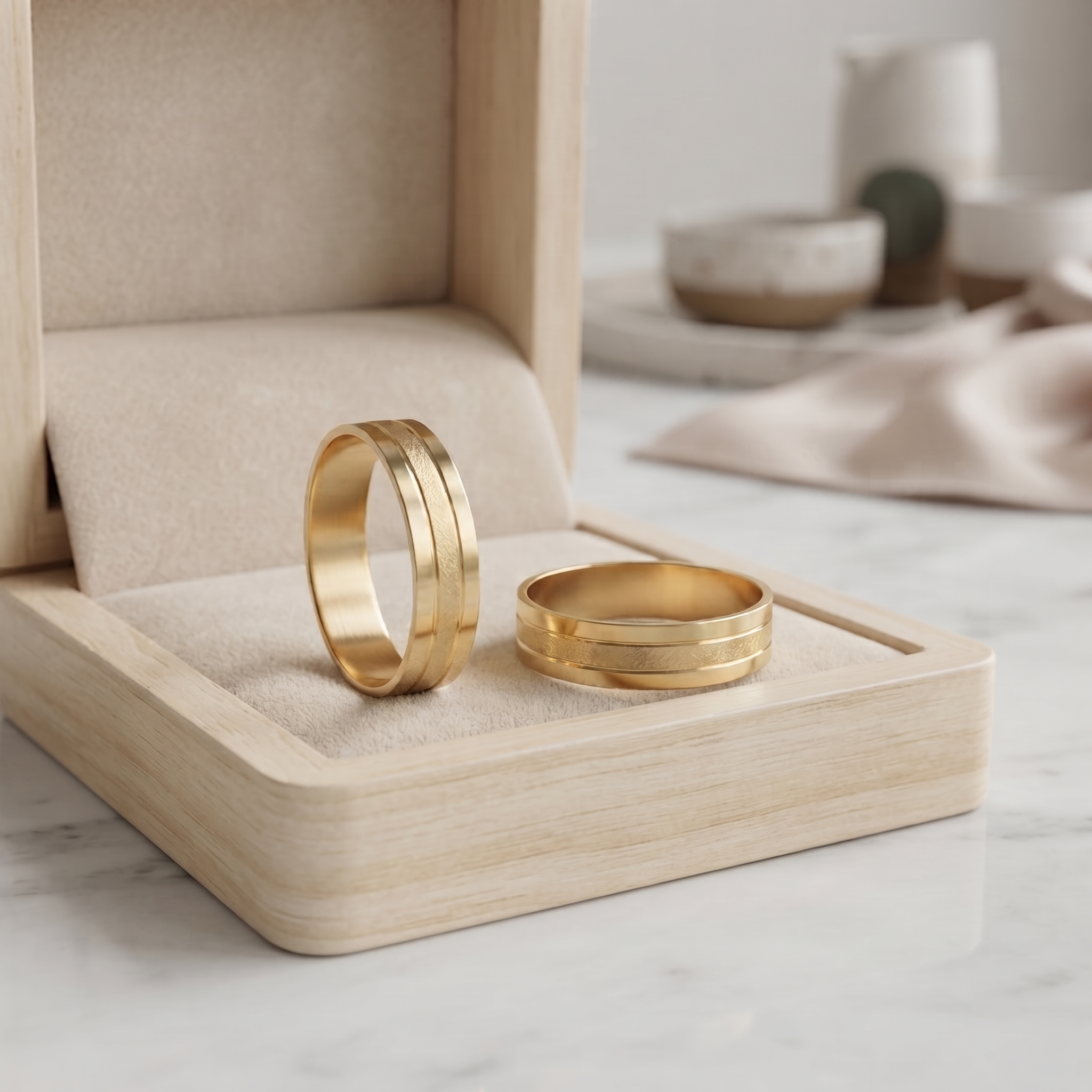 Alianças em Ouro 18k - Modelo Séculos - Cód. 1081 - Imagem 3