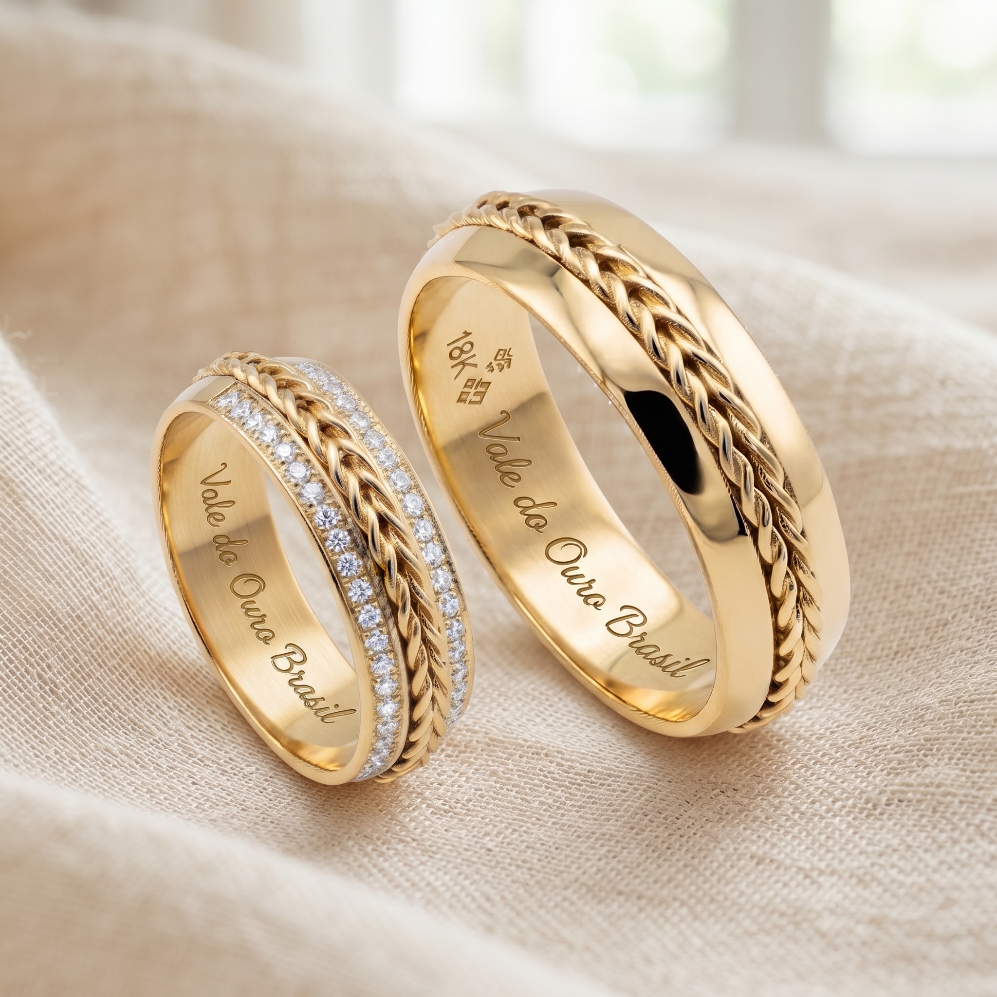 Alianças de casamento em Ouro 18k - Modelo Jornada - Cód. 1059 - Imagem 2