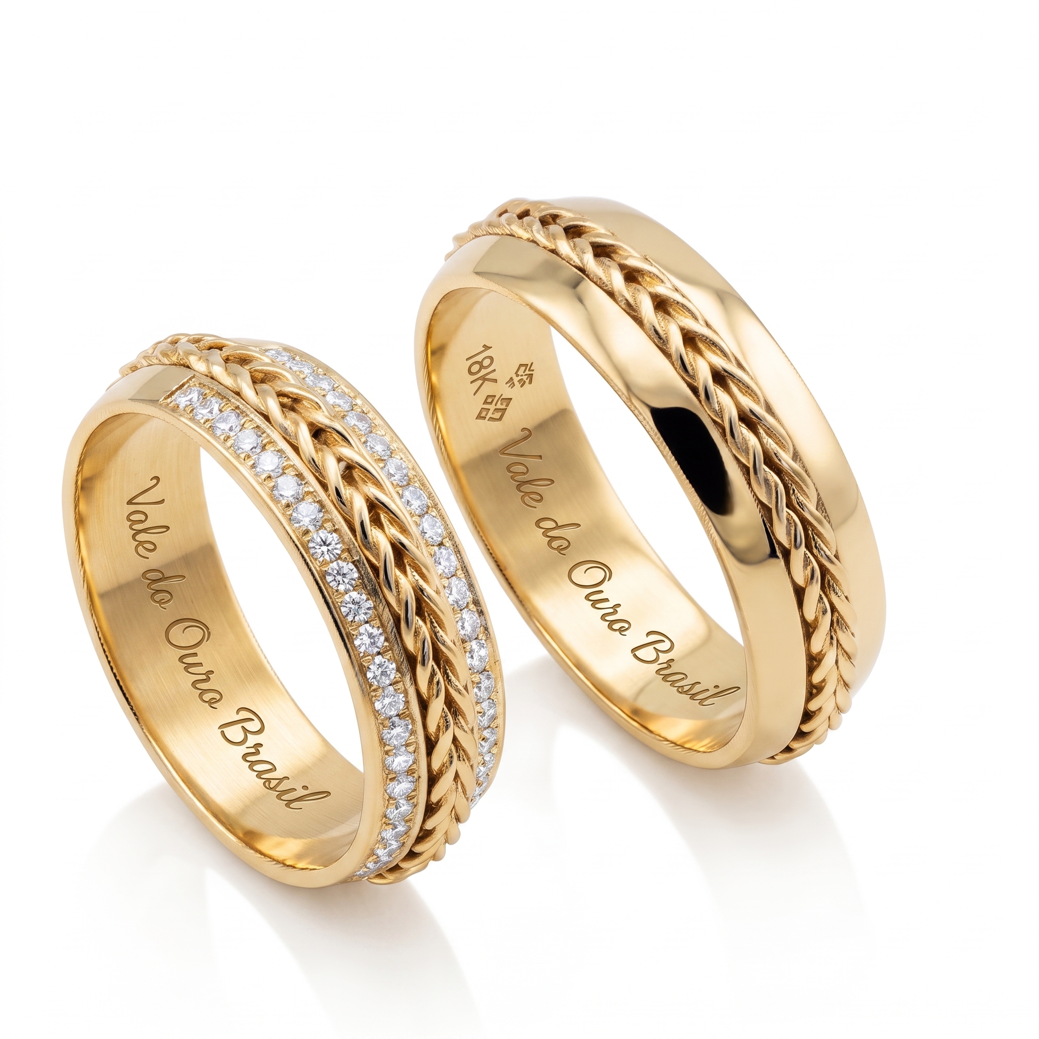 Alianças de casamento em Ouro 18k - Modelo Jornada - Cód. 1059