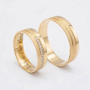Alianças em Ouro 18k - Modelo Doce Espera - Cód. 1085