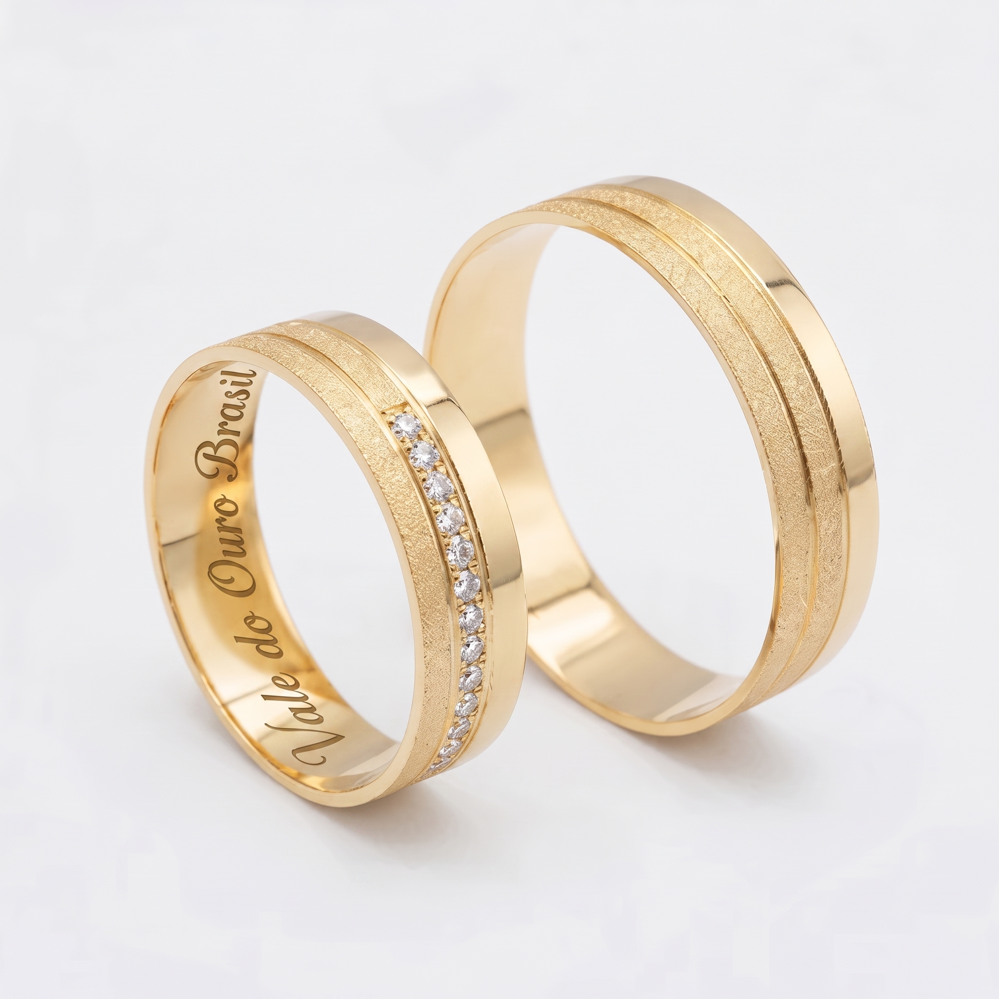 Alianças em Ouro 18k - Modelo Doce Espera - Cód. 1085