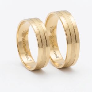 Alianças em Ouro 18k - Modelo Séculos - Cód. 1081