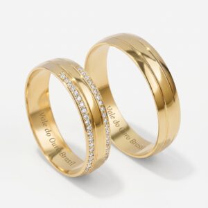 Alianças em Ouro 18k - Modelo Brisa do Vale - Cód. 1079