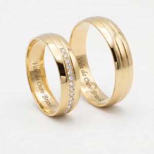 Alianças em Ouro 18k - Modelo Soberana - Cód. 1053