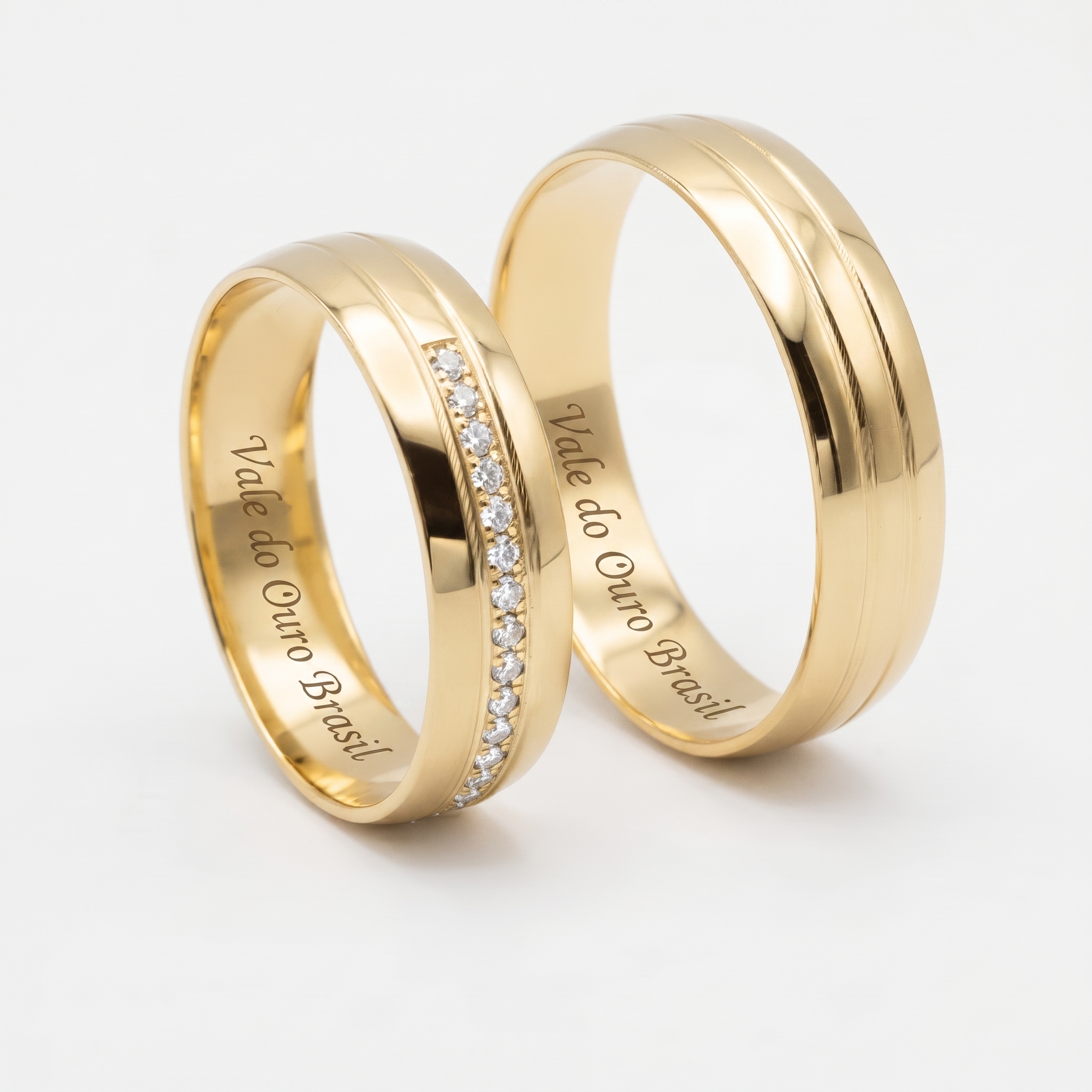 Alianças em Ouro 18k - Modelo Soberana - Cód. 1053