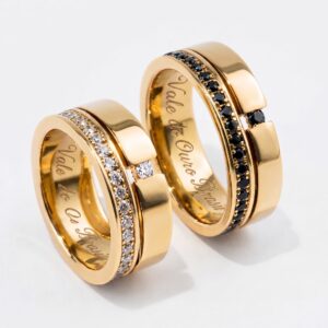 Alianças em Ouro 18k - Modelo Refúgio - Cód. 1077
