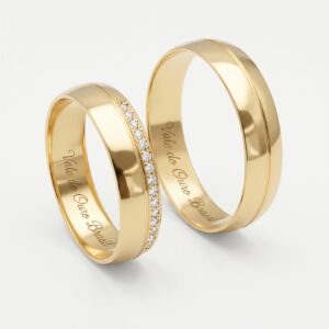 Alianças em Ouro 18k - Modelo Promessa - Cód. 1067