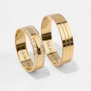 Alianças em Ouro 18k - Modelo Oásis - Cód. 1065
