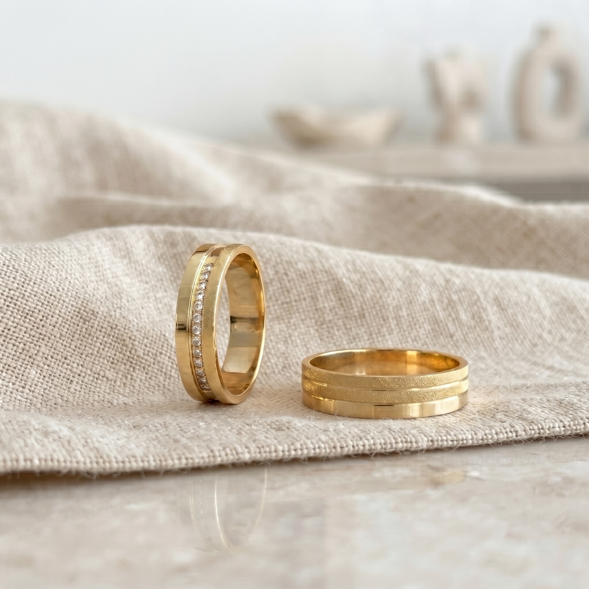Alianças em Ouro 18k - Modelo Doce Espera - Cód. 1085 - Imagem 3