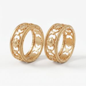 Alianças de casamento em Ouro 18k - Coroa do Vale Ouro Real - Cód. 1056