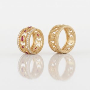 Alianças de casamento em Ouro 18k - Coroa do Vale Rubi - Cód. 1055