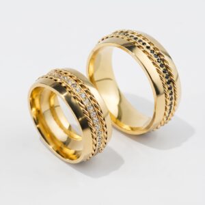 Alianças de casamento em Ouro 18k - Modelo Nascente - Cód. 1086