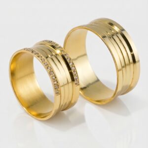Alianças em Ouro 18k - Modelo Eternidade 8 Milímetros - Cód. 1031