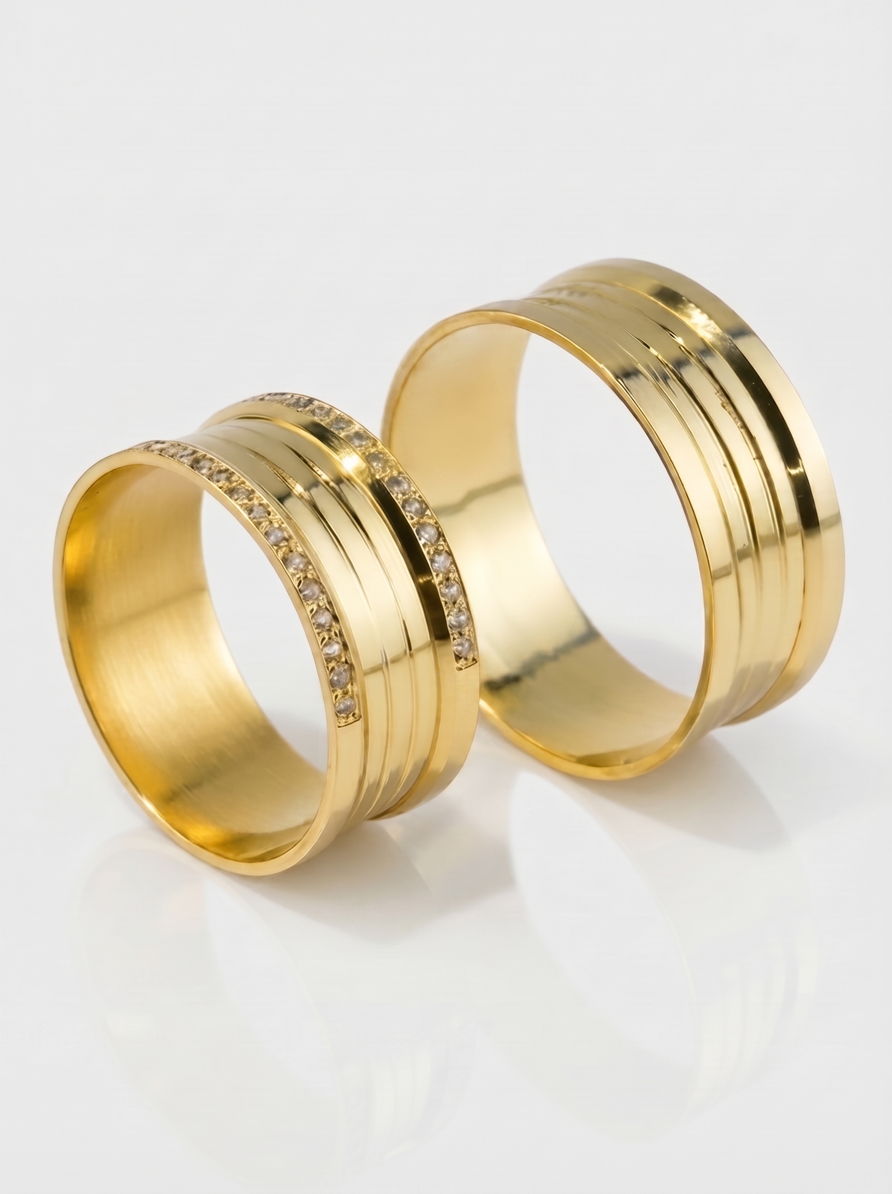 Alianças em Ouro 18k - Modelo Eternidade 8 Milímetros - Cód. 1031