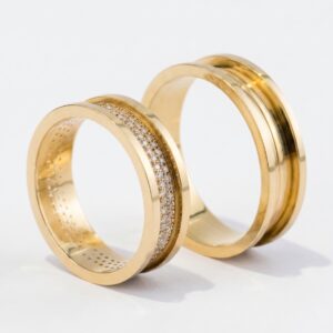 Alianças de casamento em Ouro 18k - Modelo Centelha - Cód. 1021