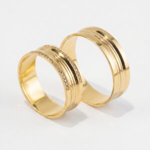 Alianças em Ouro 18k - Modelo Eternidade 6 Milímetros - Cód. 1043
