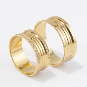 Alianças de casamento em Ouro 18k - Modelo Eternidade 7 Milímetros - Cód. 1045