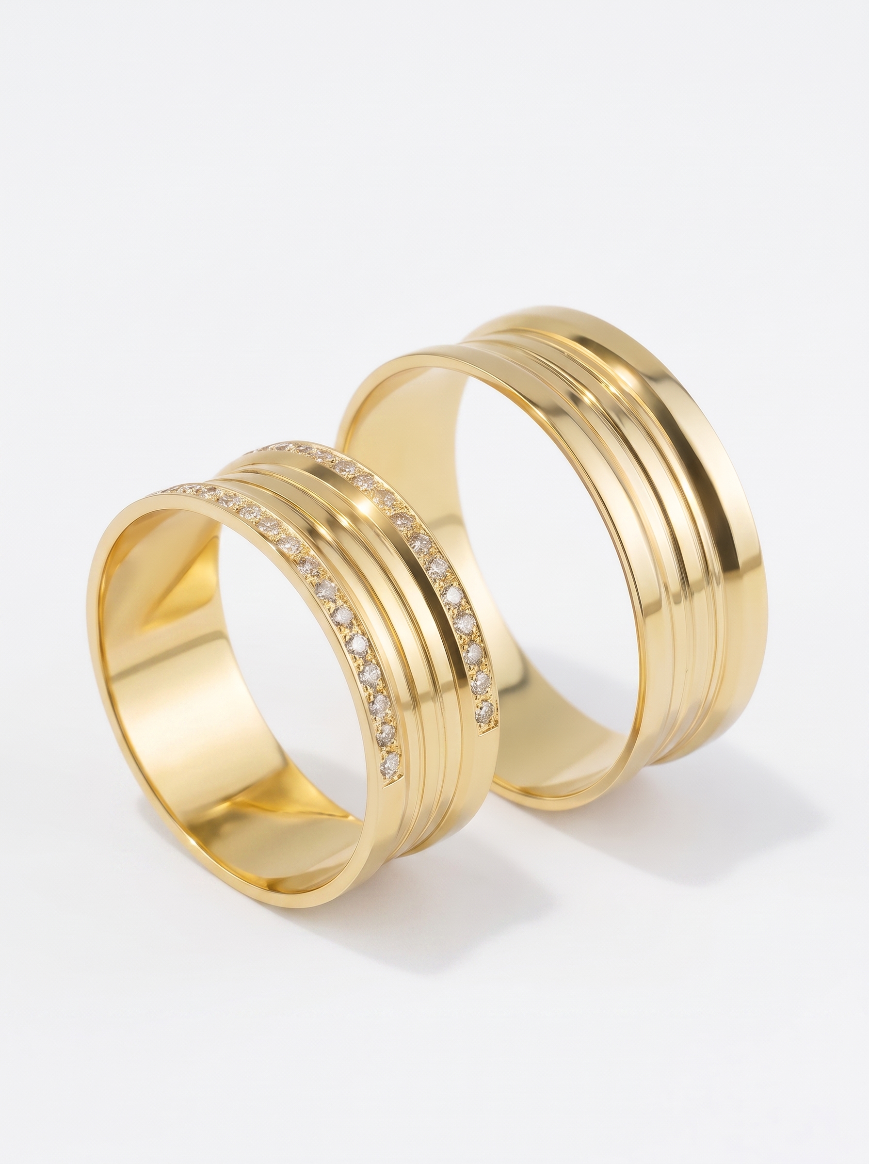 Alianças de casamento em Ouro 18k - Modelo Eternidade 7 Milímetros - Cód. 1045
