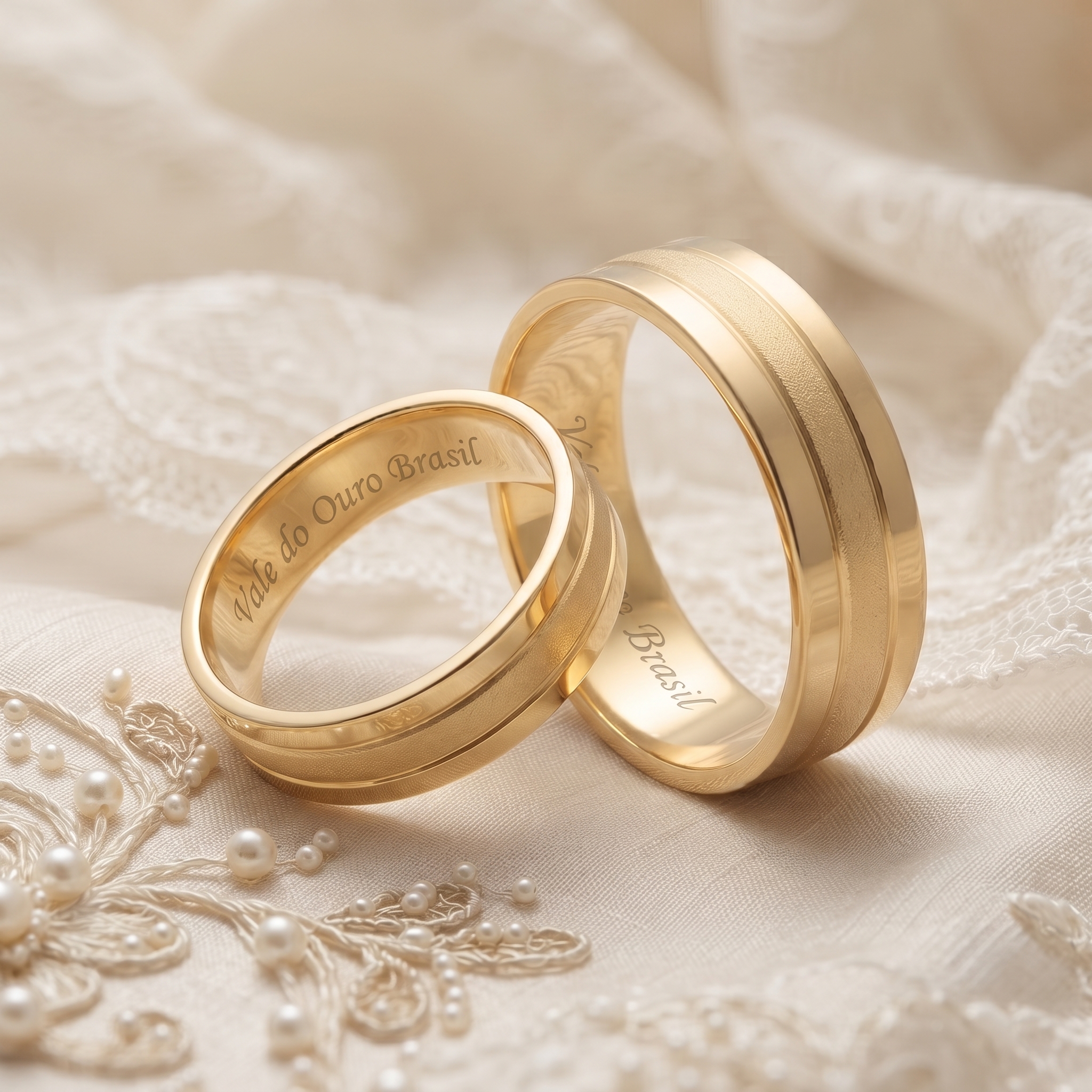 Alianças em Ouro 18k - Modelo Séculos - Cód. 1081 - Imagem 2