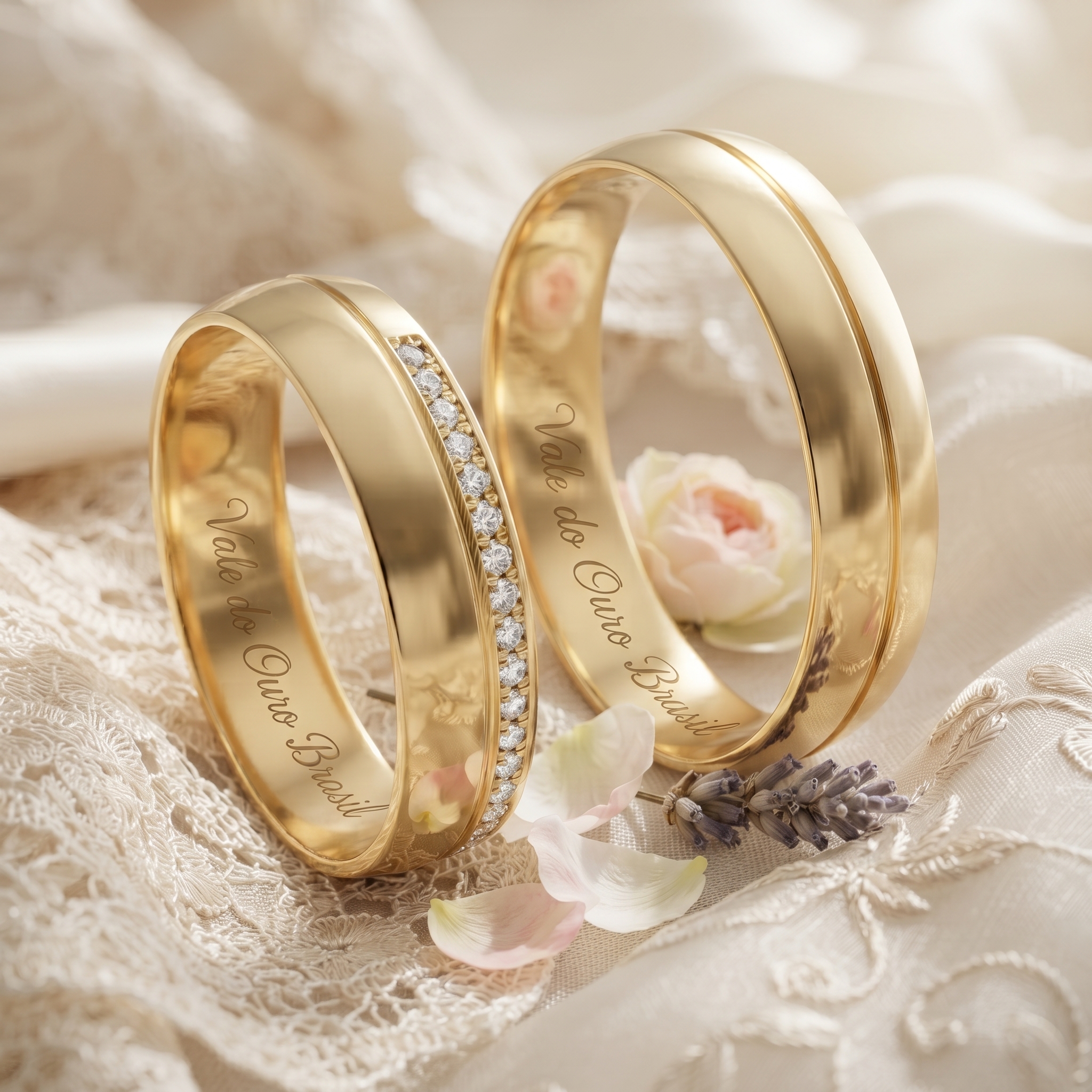 Alianças em Ouro 18k - Modelo Promessa - Cód. 1067 - Imagem 3